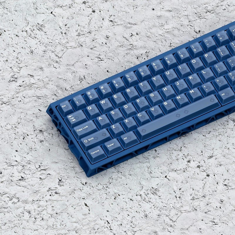 Y&D 132 Keys Blue Bridge Deep Blue Transparent Keycaps Set - PC Material Outline for DIY Gaming Mechanical Keyboard - Image 2